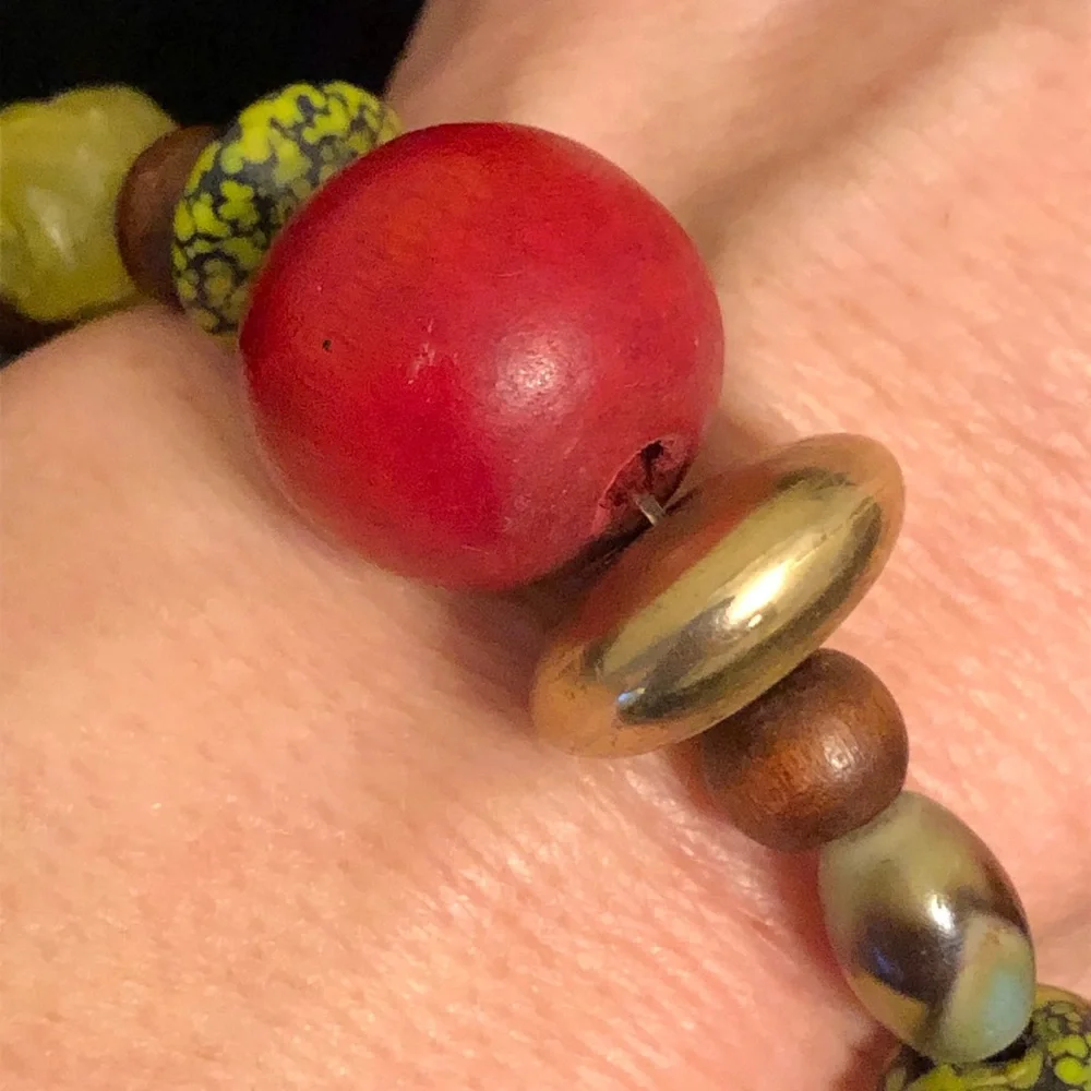 Colorful Beaded Bracelet with Elephant Charm